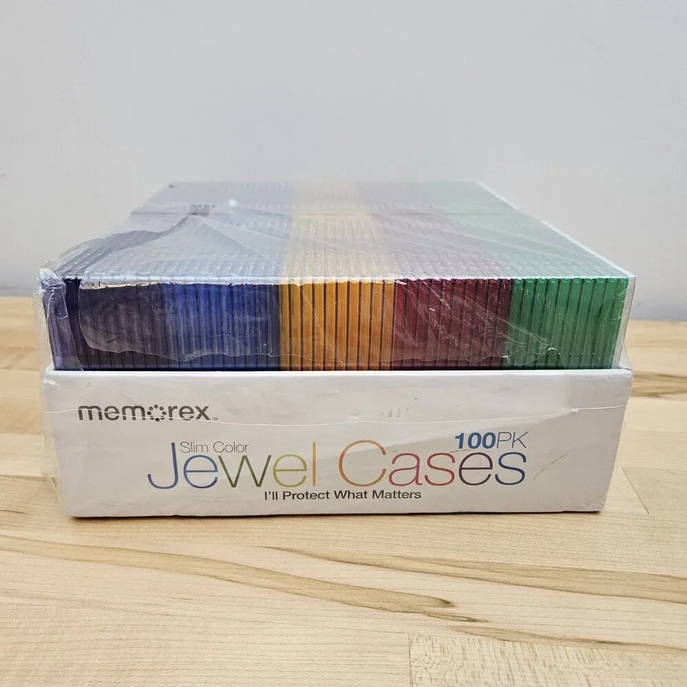 Memorex Jewel Cases 100 Pack Multi Color Slim CD Factory Sealed - Picture 4 of 6